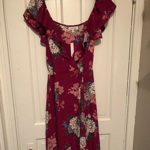 Merlot floral wrap dress/top.